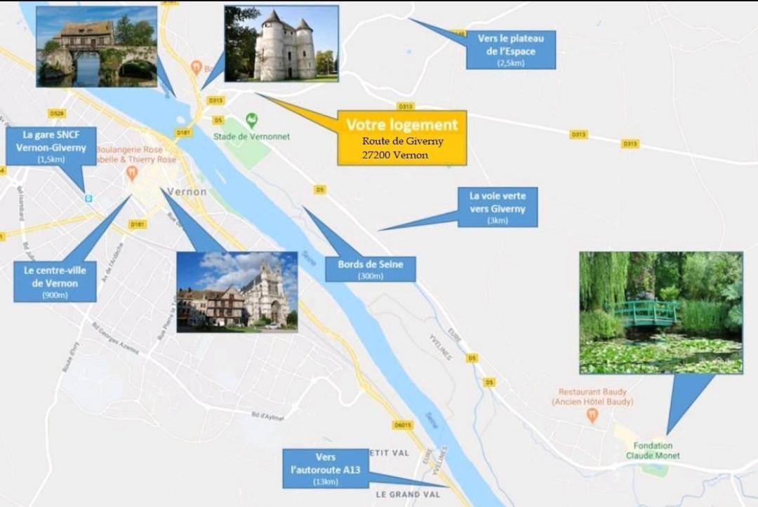 Appartement Charmant A Vernon Tout Pres De Giverny Экстерьер фото